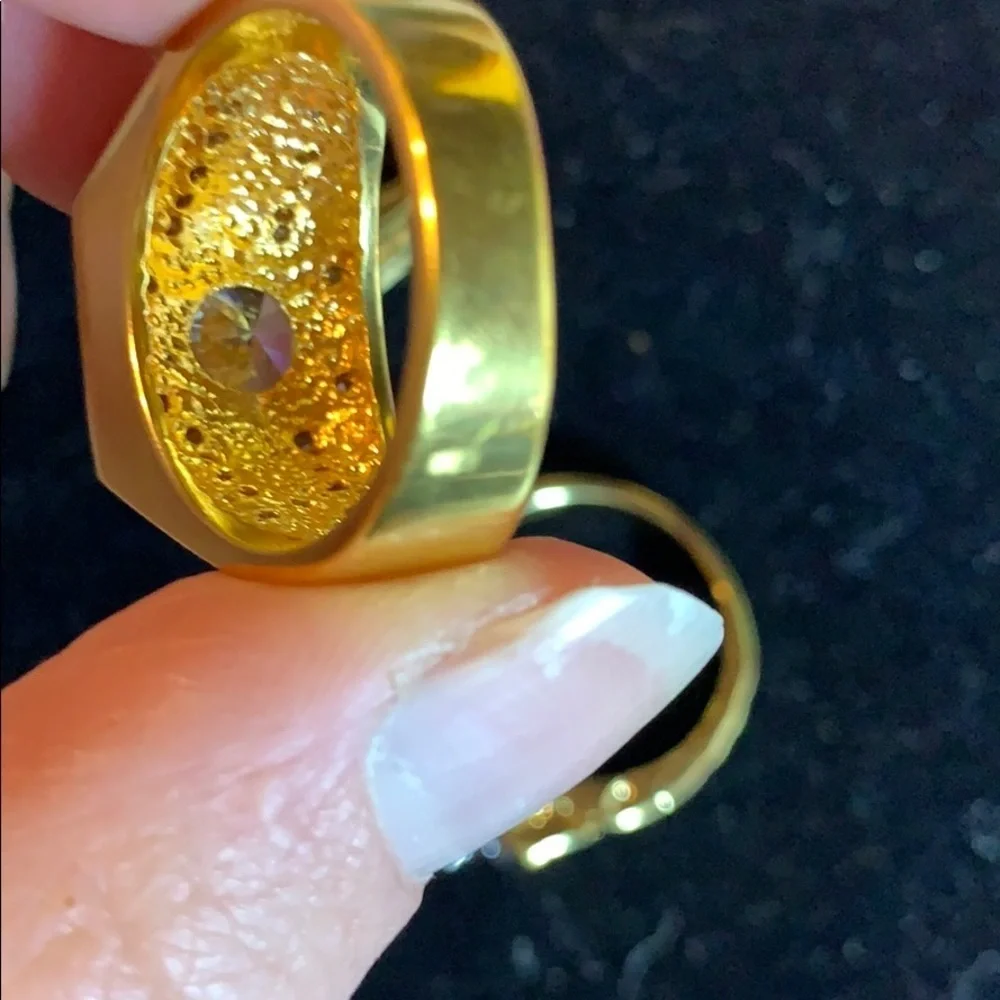 Costume CZ Golden Color Statement Rings - WOW!!!!